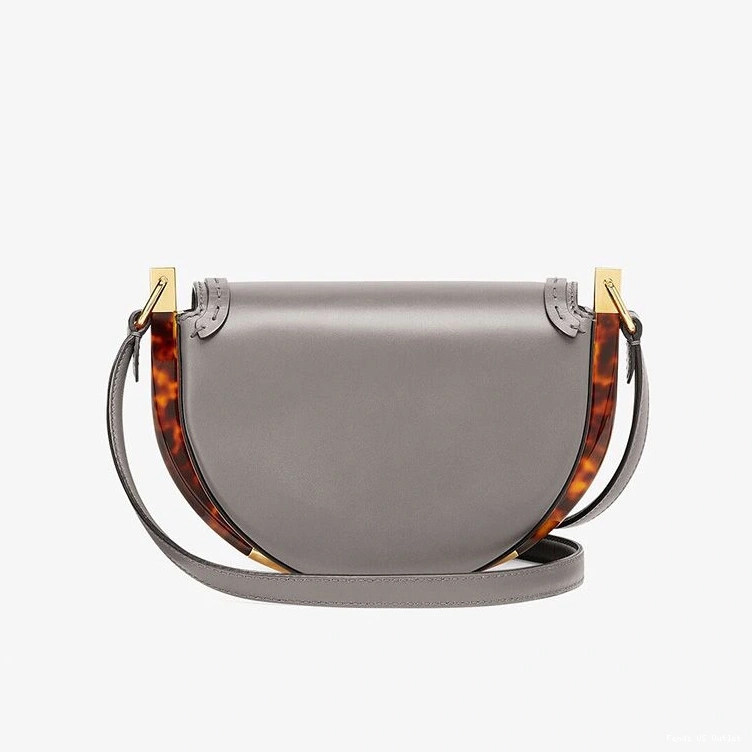 Affordable HOT Fendi Moonlight In Leather Bag Grey ROMA Calf Logo 0715